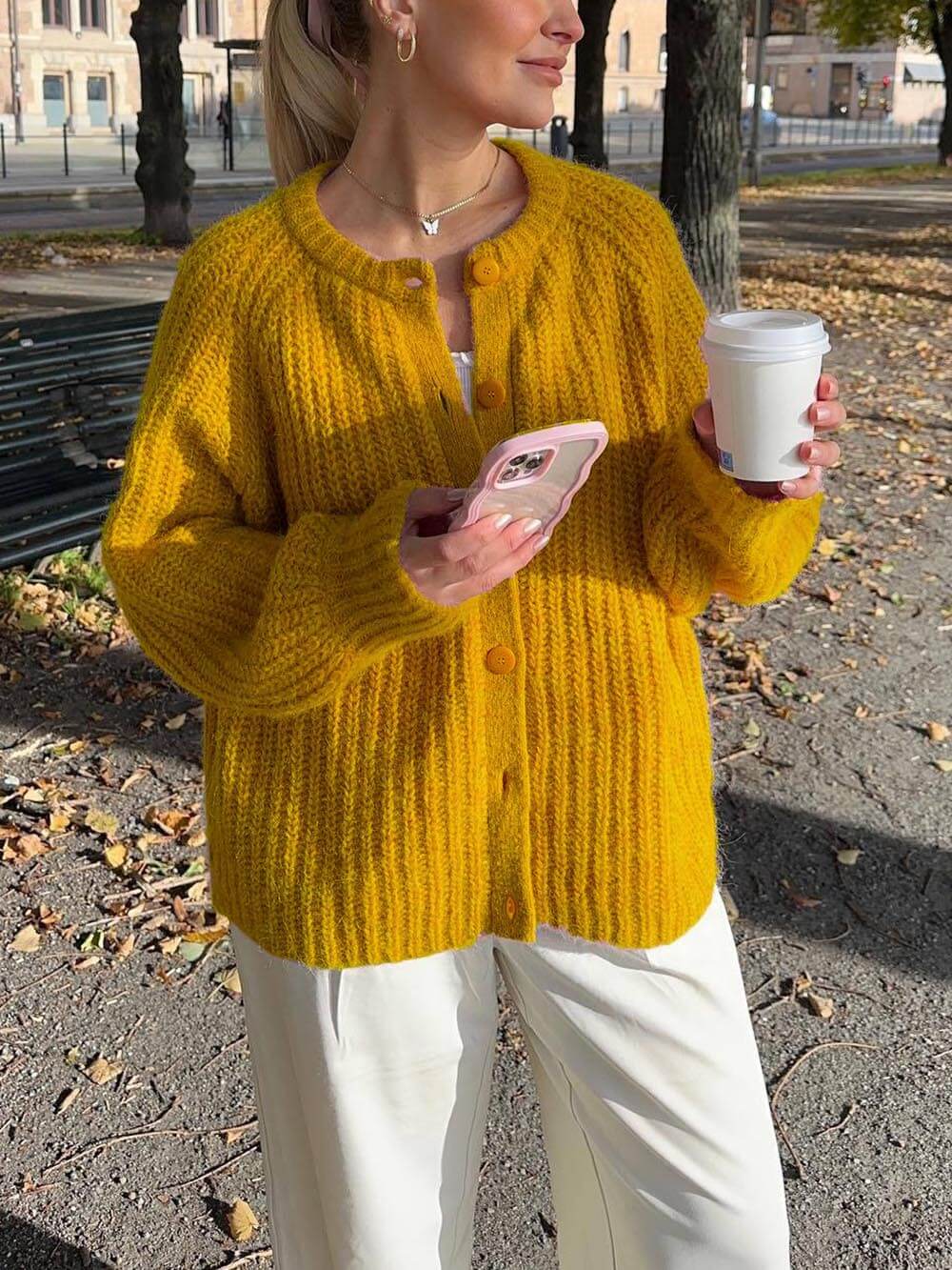 Kvinders Langærmet Cardigan Casual Stil 8