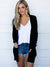 Kvinders Langærmet Cardigan Strikket Polyester Spandex 1