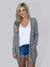 Kvinders Langærmet Cardigan Strikket Polyester Spandex 2