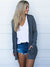 Kvinders Langærmet Cardigan Strikket Polyester Spandex 4