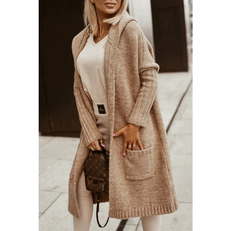 Kvinders Lange Cardigan Casual Åben Front 2