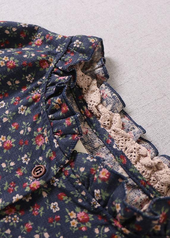 Kvinders Lange Kjole med Rynker og Patchwork Design 1