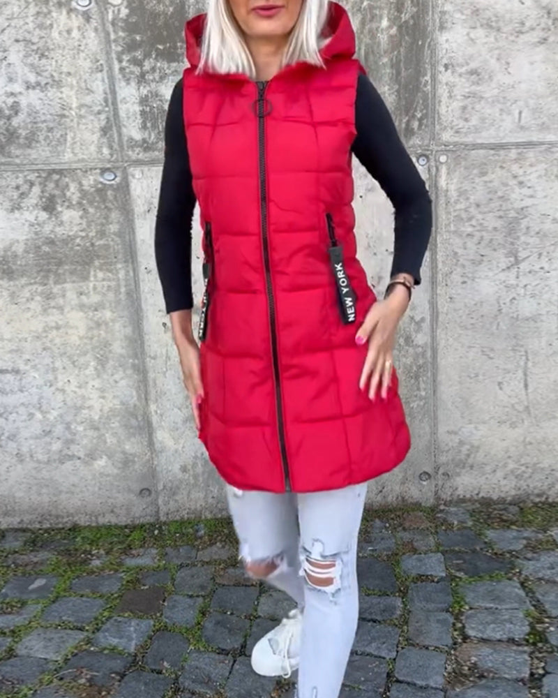 Kvinders Langline Puffer Jakke Uden Ærmer 6