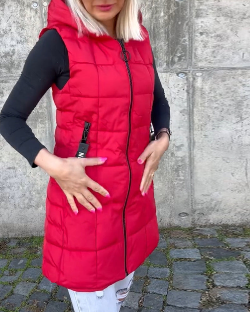 Kvinders Langline Puffer Jakke Uden Ærmer 7