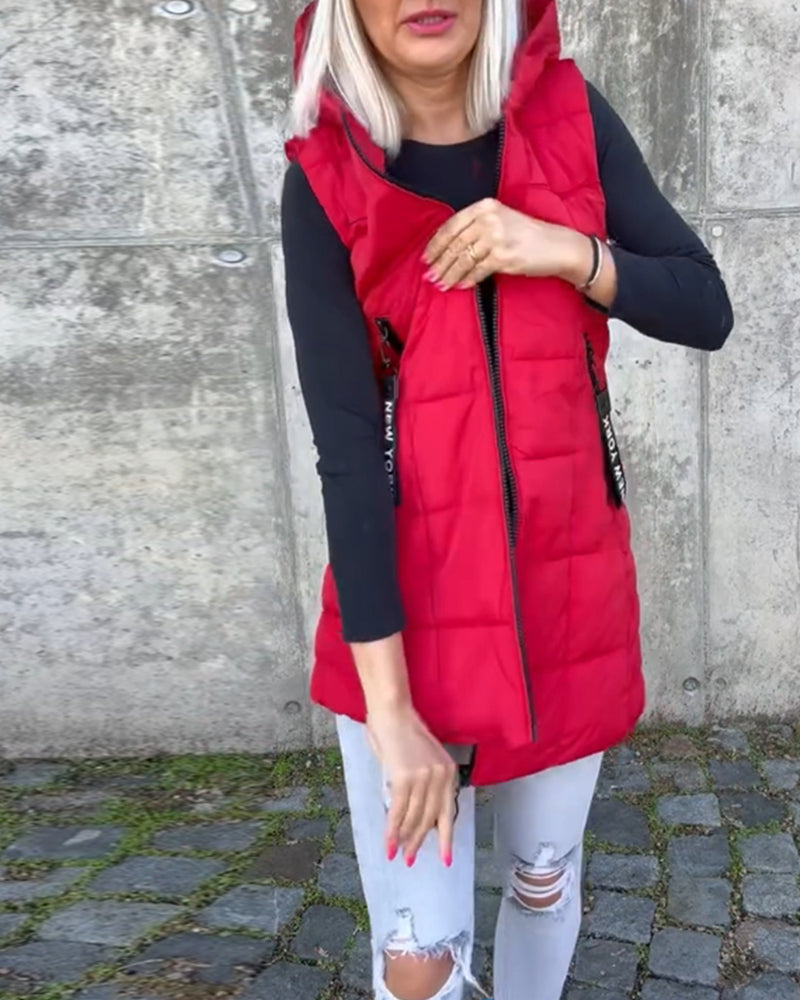 Kvinders Langline Puffer Jakke Uden Ærmer 8