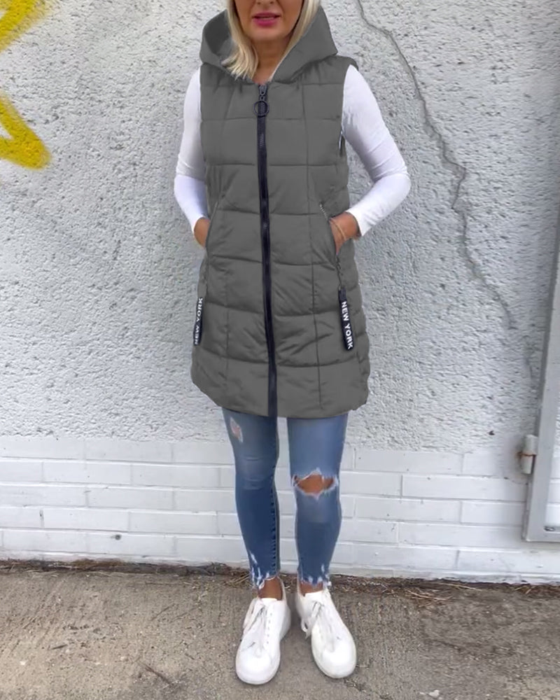 Kvinders Langline Puffer Jakke Uden Ærmer 9