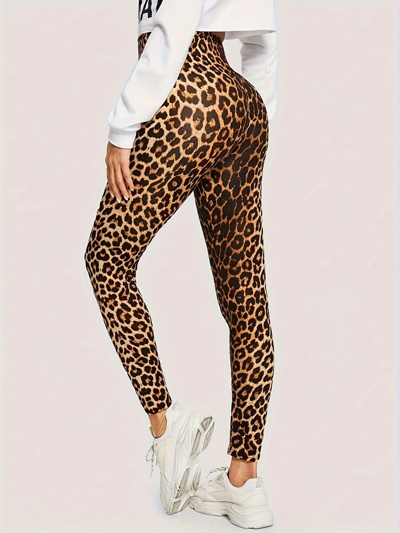 Kvinders Leggings Luipaardprint Stretch Polyester 2