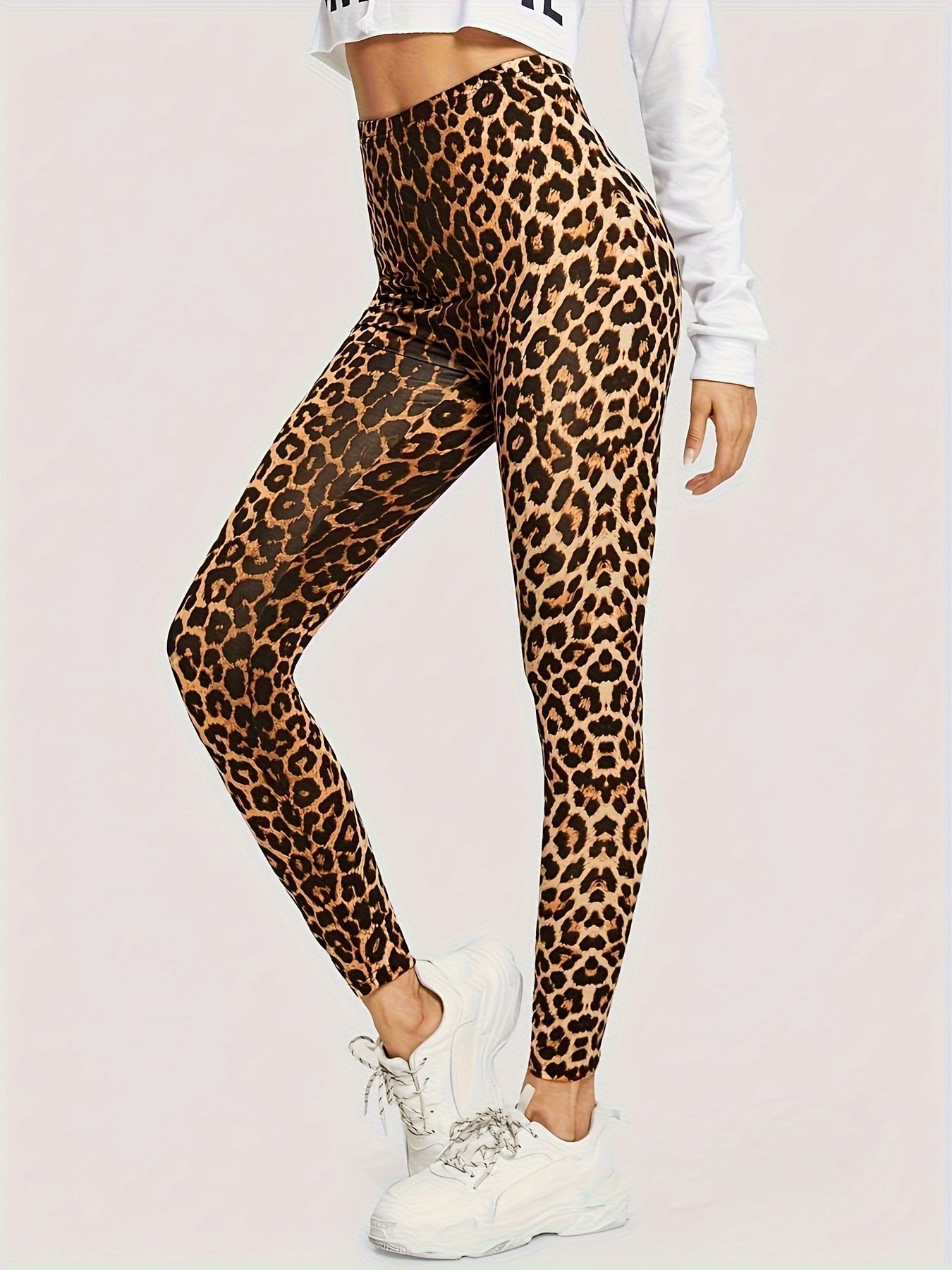 Kvinders Leggings Luipaardprint Stretch Polyester 3