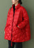Kvinders Loose Fit Vinter Down Coat med Lynlås Lommer 3
