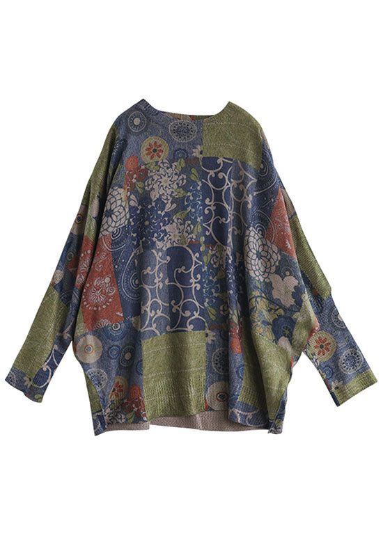 Kvinders Løs O-Hals Sweater med Print til Efteråret 3