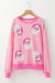 Kvinders Løs Top med Santa Claus Print Lange Ærmer Polyester Elastan 4