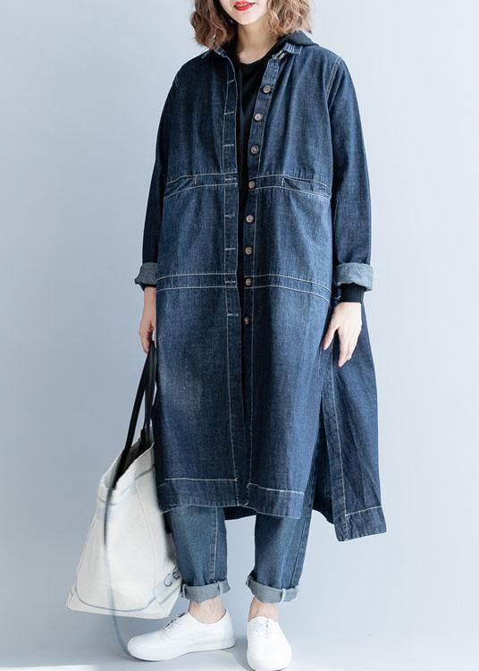 Kvinders Løse Denim Jakke med Åben Side 1