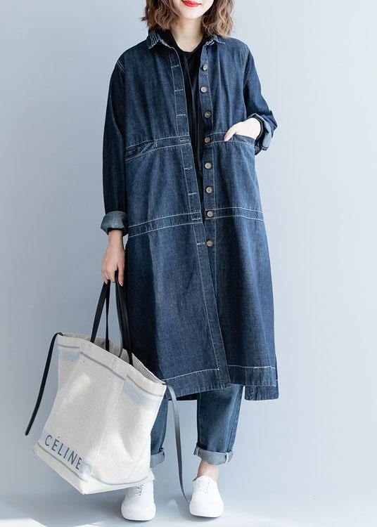 Kvinders Løse Denim Jakke med Åben Side 2