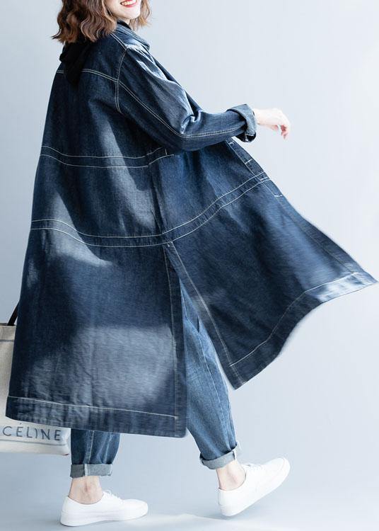 Kvinders Løse Denim Jakke med Åben Side 3