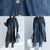 Kvinders Løse Denim Jakke med Åben Side 4