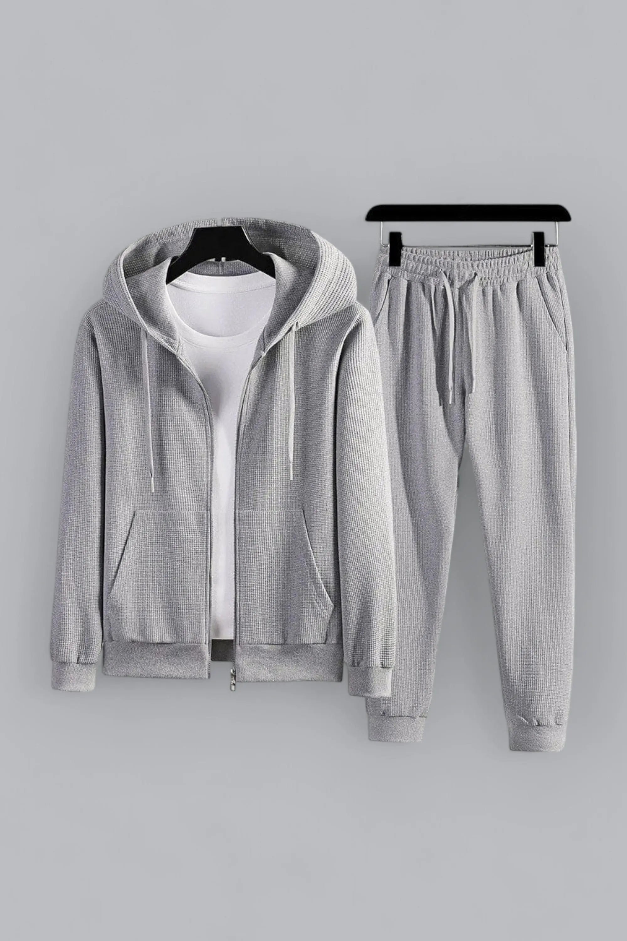 Kvinders Loungewear Sæt Trendy Vaffelstrik 1