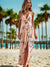 Kvinders Maxi Kjole Halterneck Chiffon Print Split Strandkjole 2