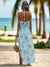 Kvinders Maxi Kjole Halterneck Chiffon Print Split Strandkjole 4