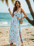 Kvinders Maxi Kjole Halterneck Chiffon Print Split Strandkjole 6