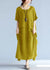 Kvinders Maxi Kjole Lagdelt Linned Oversized 11