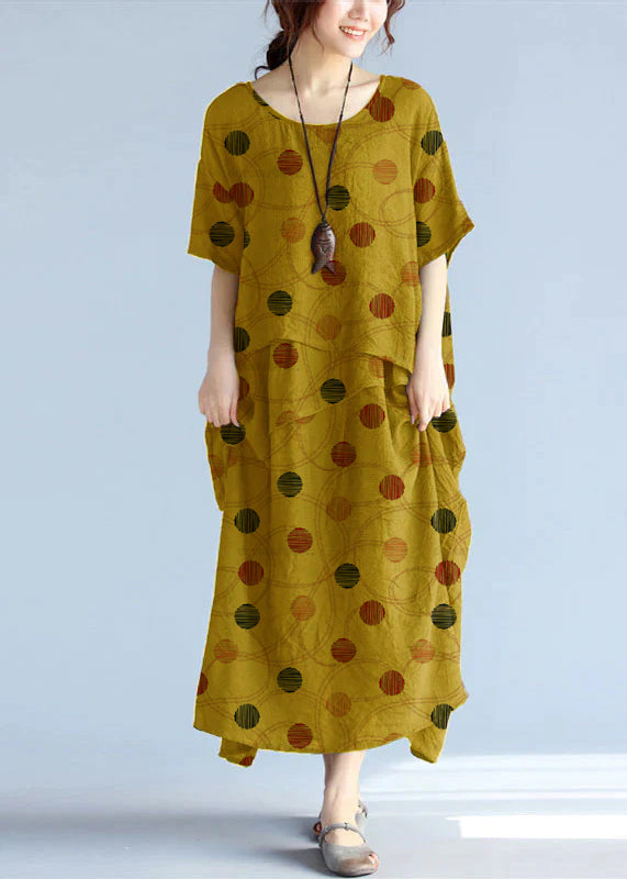 Kvinders Maxi Kjole Lagdelt Linned Oversized 14