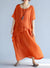 Kvinders Maxi Kjole Lagdelt Linned Oversized 6