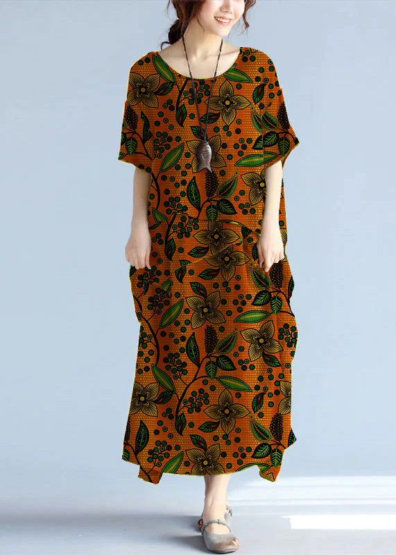 Kvinders Maxi Kjole Lagdelt Linned Oversized 9