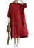 Kvinders Maxi Kjole Linned Oversize Skjortestil 0