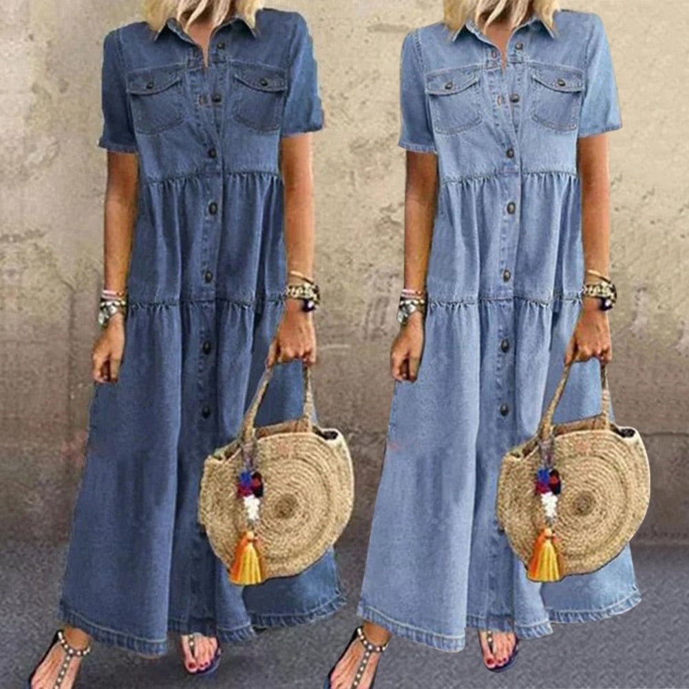 Kvinders Maxi Kjole Moderne Design Blødt Stof 1