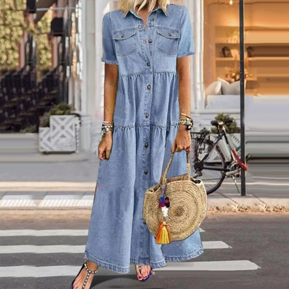 Kvinders Maxi Kjole Moderne Design Blødt Stof 2