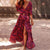 Kvinders Maxi Kjole Overslag Boho Stil 1
