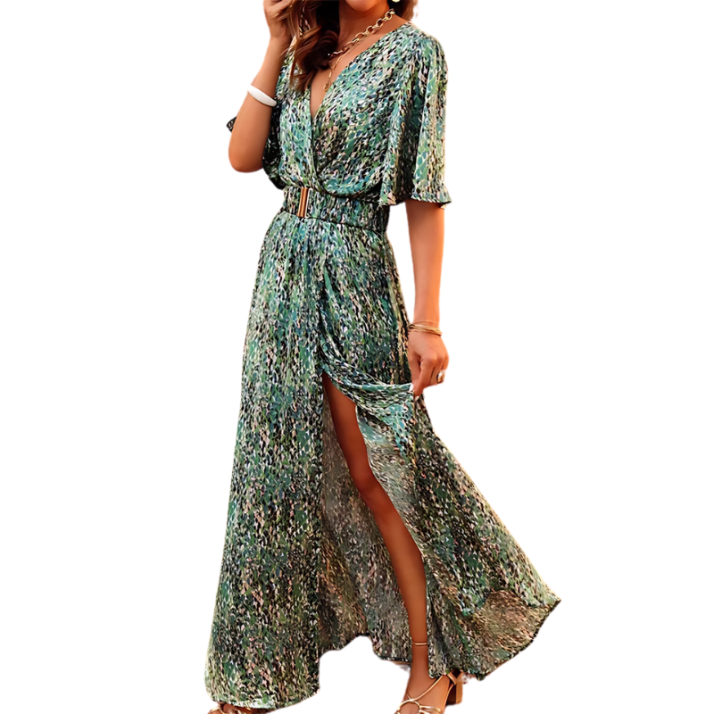 Kvinders Maxi Kjole Overslag Boho Stil 5