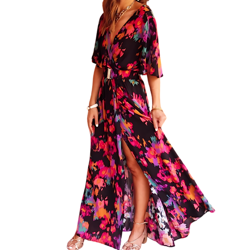 Kvinders Maxi Kjole Overslag Boho Stil 6