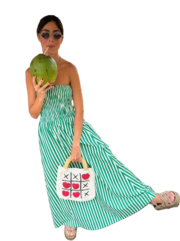 Kvinders Maxi Kjole Tube Top Stribet Polyester 0