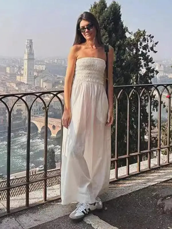 Kvinders Maxi Kjole Tube Top Stribet Polyester 5