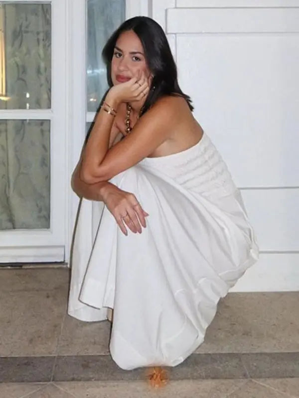 Kvinders Maxi Kjole Tube Top Stribet Polyester 6