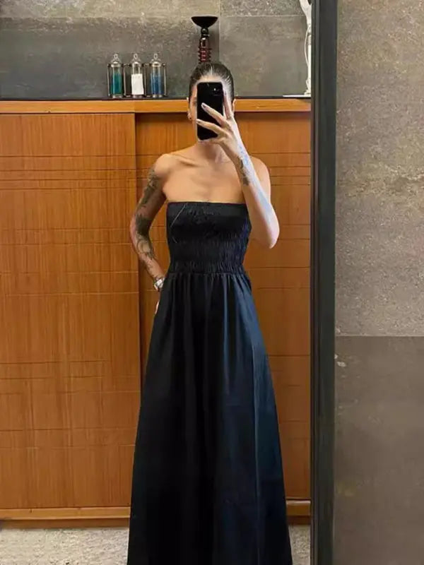 Kvinders Maxi Kjole Tube Top Stribet Polyester 9