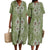 Kvinders Maxi Kjole V-Hals Korte Ærmer Digital Print Polyester 2