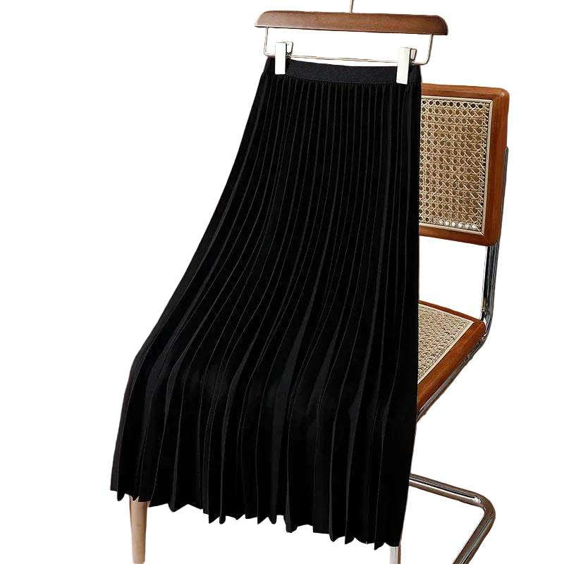 Kvinders Maxi Nederdel Plisseret 0