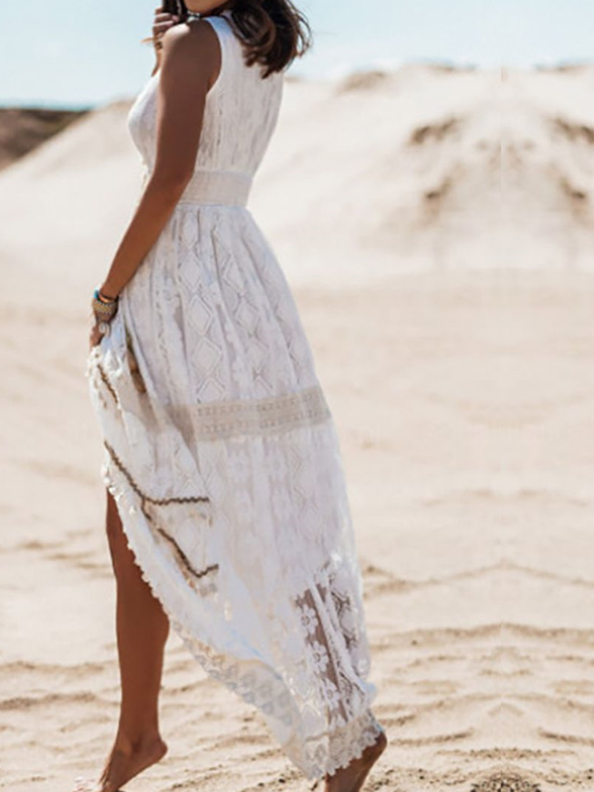 Kvinders Maxikjole Med Lange Ærmer Boho Stil Blødt Stof 4