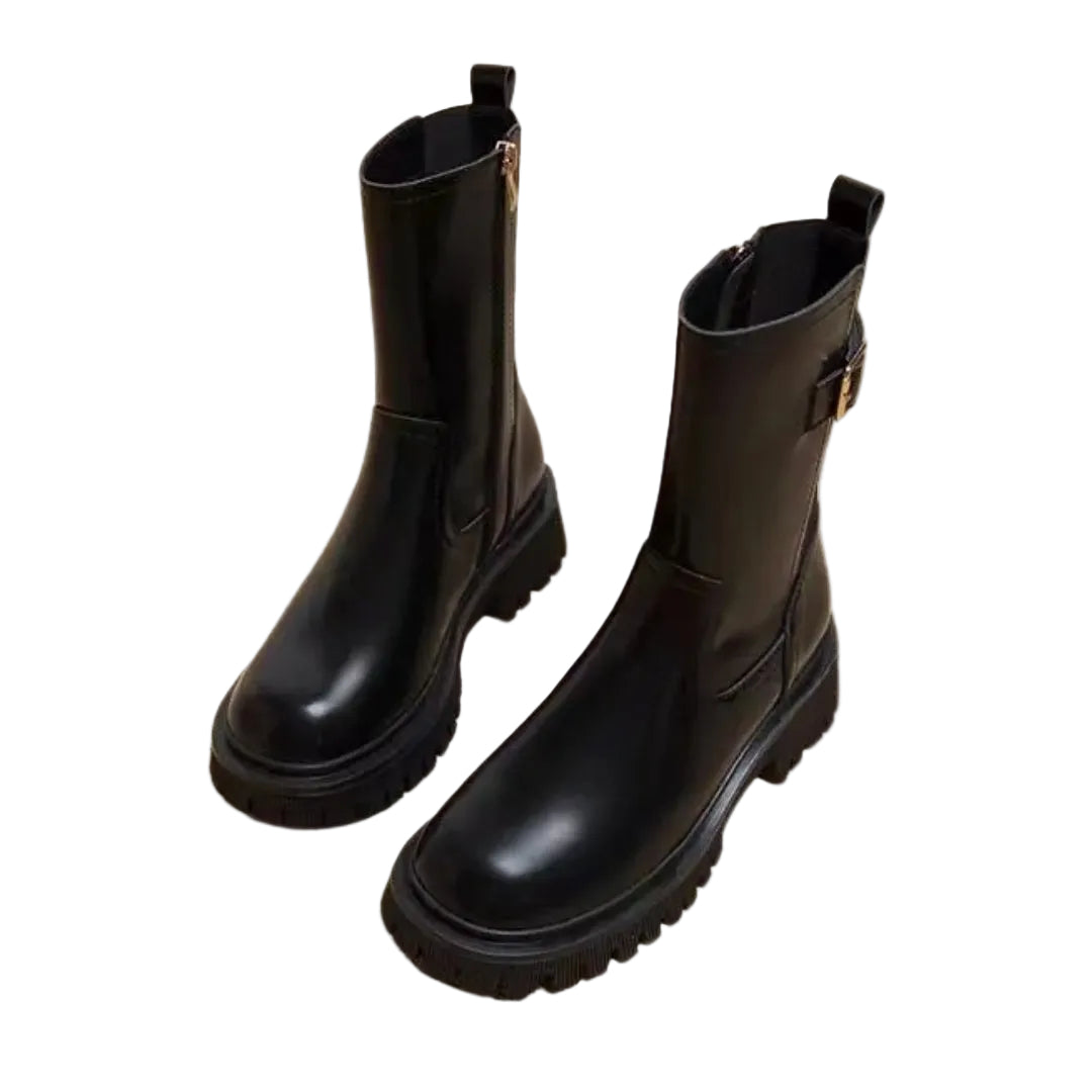 Kvinders Mellemlægsstøvler Chunky Stil 0