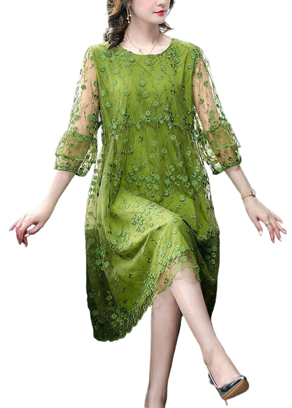 Kvinders Mid Dress Tulle Broderet 0