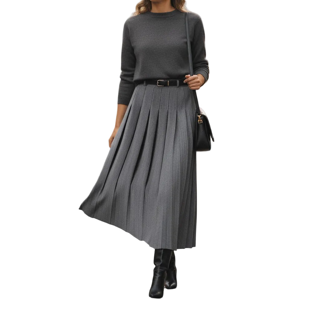 Kvinders Midi-Nederdel Plisseret Stil 1