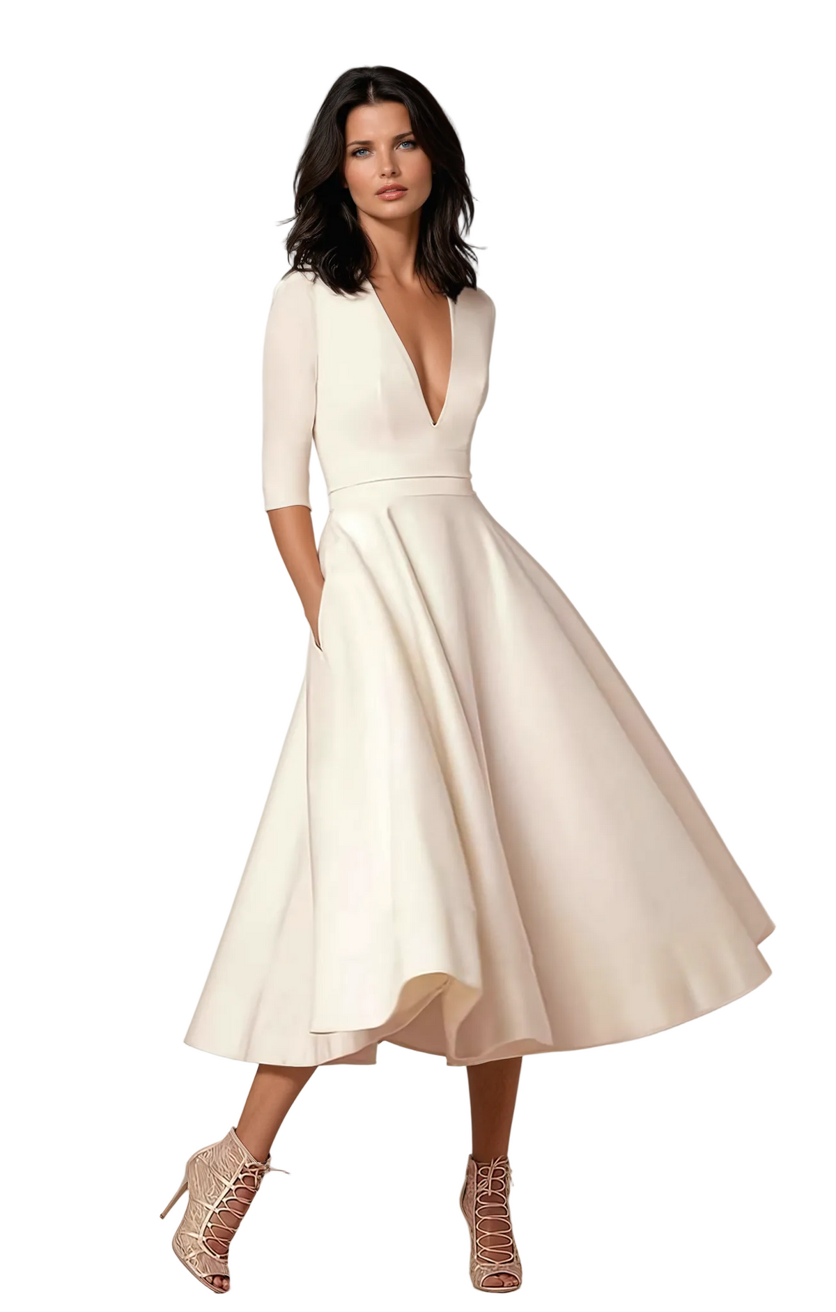 Kvinders Midi-kjole Flared 0