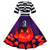 Kvinders Midi Kjole Halloween Retro Stil med Græskar Design 2
