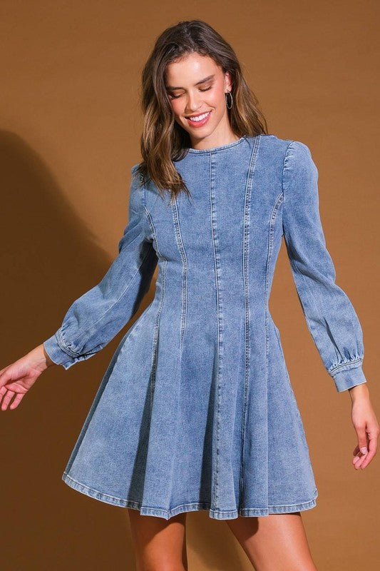 Kvinders Mini Kjole Denim Skater Stil Lettvægt 2