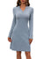 Kvinders Mini Kjole Langærmet Notch Design Polyester 0