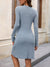 Kvinders Mini Kjole Langærmet Notch Design Polyester 1