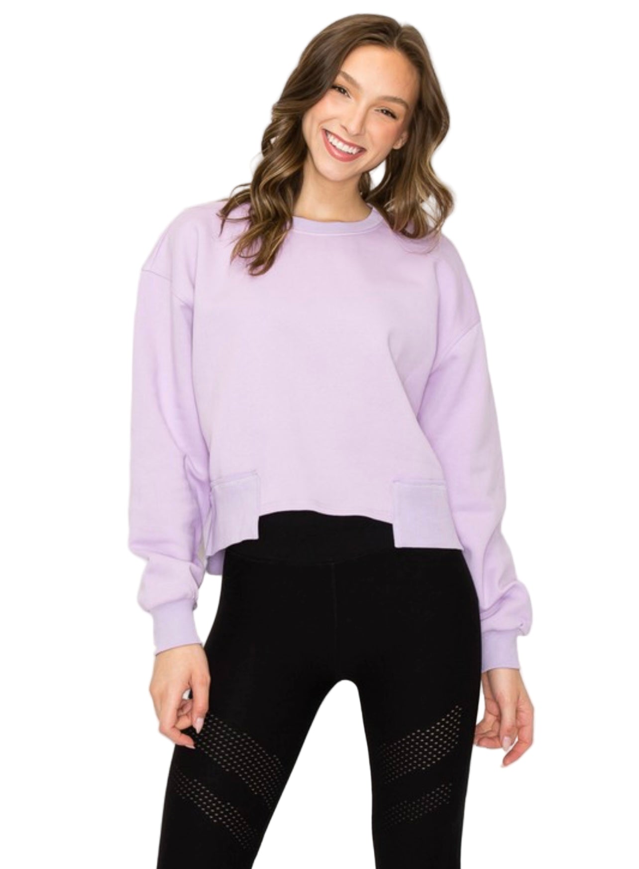 Kvinders Oversized Cropped Sweatshirt Blødt Stof 0