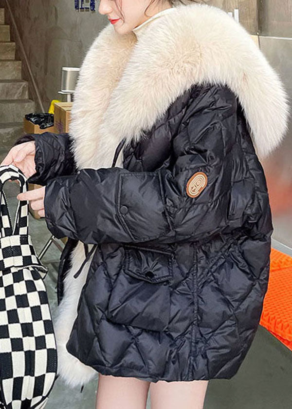 Kvinders Oversized Pufferjakke med Fur Krave 1